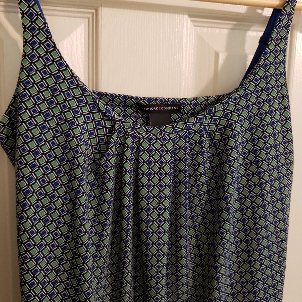 2/$20 New York & Co. Geometric Tank Top with Adjustable Straps Size S